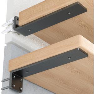 Heavy Duty Metal Shelf Brackets 6-Inch, Set of 4, Modern Black Matte Finish, 1/5" Thick Steel, Easy-to-Install, Strong Support for Shelves, Versatile & Stylish