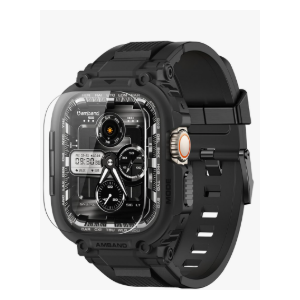 amBand M1 Sport Case Band for Apple Watch Ultra 3/2/1 & SE 3/2/1 & Series 11 10 9 8 7 6 5 4 3 49mm 46mm 45mm 44mm 42mm 41mm 40mm 38mm, Shockproof & Scratch Resistant Rugged Bumper for Men