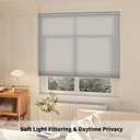 Cordless Light Filtering Cellular Shades for Indoor Windows, Honeycomb Window Blinds with Color-Matched Headrail, Easy Lift Shades for Bedroom, Living Room & Office, Grey, 34" W x 72" H