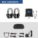 SIMOLIO Dual Wireless Headphones for TV with Transmitter, 2 Channel IR TV Headphones for Home Theater/Outdoor Movie/Car DVD, Tone Control & Optical/RCA/AUX Support, Plug N Play, No Audio Delay