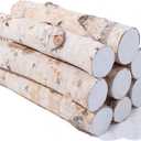 8 Pack Birch Logs for Fireplace Decor Crafts Versatile Unfinished Wood Gas Fireplace Logs: 2.3"-3.2" Dia. x 16.5" Long
