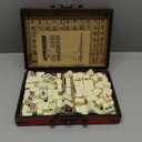 Wooden Chinese Mahjong Storage Case Traditional Treasure Box Mahjong TilesVintage Container 1Pc