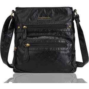 Angel Barcelo Crossbody Bags for Women,Ultra Soft Leather Purses for Women (Black-160488)