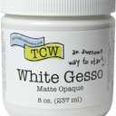 The Crafter's Workshop White Gesso Primer for Acrylic Painting -Boutique Quality, 8 oz Jar