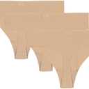 Under Armour Women's 3-pack Pure Stretch No Show Thong Underwear, All-day Comfort & Ultra-soft Fit (US, Alpha, Medium, Regular, Regular, Nude)