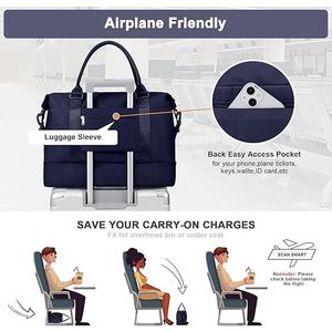 Travel Duffel Bag,Sports Tote Gym Bag,Shoulder Weekender Overnight Bag for Women, Navy blue
