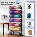 3D Printer Filament Storage Rack with Removable Basket, 7-Tier Heavy Duty Metal Spool Organizer Holds 84 Spools, Large Capacity Shelf for 3D Printing Station, Workshop, Office & Studio