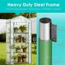 Twira 4-Tier Mini Greenhouse Outdoor, Portable Small Greenhouses for Winter, PE-coated Metal Frame & PVC Cover Green House for Outside Plants, Indoor Greenhouse Women Men Gardening Gifts 2.3x1.6x5.2ft, Large