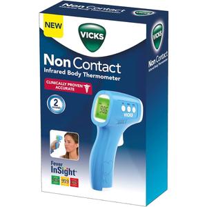 Vicks Non-Contact Infrared Thermometer for Forehead, Food and Bath – Fast, Reliable, and Clinically Proven Accuracy for Adults, Babies, Toddlers and Kids