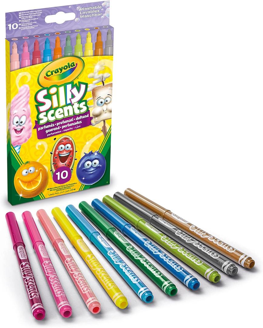 Crayola Silly Scents Washable Scented Markers, 10 Count, Gift for Kids