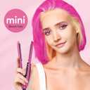 Terviiix Mini Flat Iron Adjustable Temperature, Travel-Size Mini Hair Straightener, Small Flat Irons for Short Hair/Curls Bangs, Ceramic Portable Tiny Hair Curler, Dual Voltage, Auto-Off, Pink, 1/2''