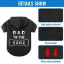 Dog Hoodies Bad The Bone Printed - Cold Protective Winter Coats Warm Puppy Pet Dog Clothes Black Color Extra Large