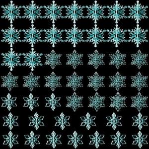 48 Pcs Christmas Acrylic Snowflakes Ornaments Christmas Tree Ornaments Clear Hanging Xmas Crystal Snowflakes Retro with Silver Thread for Christmas Winter DIY Decoration (Light Blue)