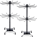 BBTO 2 Pcs Rotating Display Stand Jewelry Display Rack with Hooks Metal Earrings Stand for Vendors Necklace Bracelet Selling(Black,19.69 x 11.8 Inch)