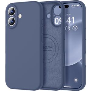 Vooii Magnetic for iPhone 17 Case, Compatible with Magsafe (Premium Liquid Silicone) (Integrated Camera Control Button) Full Body Protective Anti-Scratch Microfiber Lining 6.3", Navy Blue