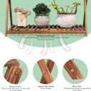 Wooden Plant Shelf Indoor, Narrow Plant Bench for Multiple Plants
