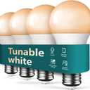 TREATLIFE Smart Light Bulbs 4Pack, 2500K-6500K Tunable White Dimmable LED Light Bulb Compatible with Alexa and Google Home, 2.4GHz WiFi Smart Bulb, 800LM, E26 A19 9W, No Hub Required