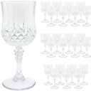 Veiuwa 24 Pcs Plastic Wine Glasses - White Plastic Goblets for Weddings, Dinner Parties & More