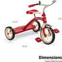 Radio Flyer Classic 10 Inch Toddler Tricycle with Rubber Tires and Steel Frame, Red | Toddler, Rubber Tires, Steel Frame