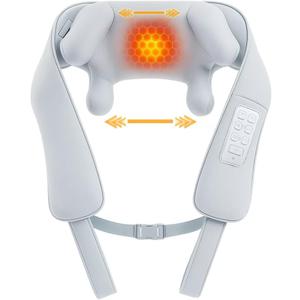 Shiatsu Neck Massager with Heat for Pain Relief Deep Tissue, Upgraded Adjustable Width 4D Kneading Shoulder Massage, Electric Back Massage Pillow, Gifts for Women Men Mom Dad, Mothers Day (Grey
