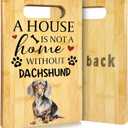 Dachshund Gifts Cutting Board, Gifts for Dachshund Lovers Women, Dog Kitchen Decor, Wiener Sausage Dog Decorative Bamboo Cutting Chopping Boards for Kitchen (11.2"L x 7.6"W)