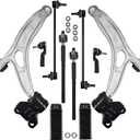 K622788 K622753 10Pcs Front Lower Left Right Control Arms w/Ball Joints Bushings Sway Bar Tie Rod End Link Boots Compatible with Ford Focus 2012-2018 C-MAX 2013-2018 Profession Suspension Kit