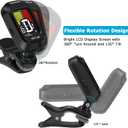 Clip-On Tuner for Guitar, Bass, Ukulele, Violin, Viola, Chromatic Tuning Modes, 360 Degree Rotating, Fast & Accurate, Easy to Use