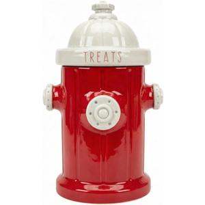 Blue Sky Ceramic Fire Hydrant Treat Jar, Red