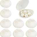 PH PandaHall 10pcs Seashell Box Container, Plastic Shell Shaped Jewelry Storage Holder White Seashell Boxes for Mermaid Beach Wedding Birthday Party Favors Christmas Home Decor, 3x3.5x1.7inch