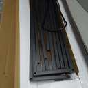 Keelian 78 inch Behind Couch Table with Outlets Adjustable Sofa Table Black