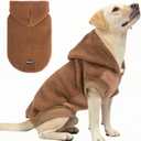 BINGPET Dog Hoodie for Large Medium Small Dogs, Sherpa Hooded Dog Sweater with Pocket Leash Hole for Boy Girl Dogs,Soft Warm Fleece Dog Winter Clothes Cold Weather Coats Jacket for Puppy Sweatshirt,L