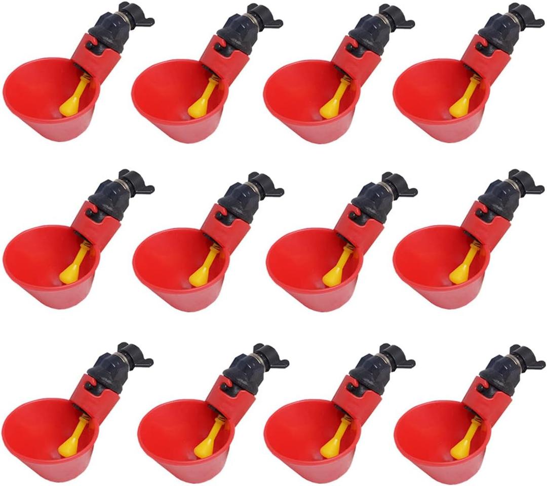 DoubleWood 12Pack Fully Automatic Poultry Drinking Machine Chicken Drinking Watering Cups (12) DoubleWood 12Pack Fully Automatic Poultry Drinking Machine Chicken Drinking Watering Cups (12)
