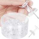 30 PCS Jumbo Push Pins for Bulletin Board, Large Thumb Tacks for Wall, 1.81 Inch, Giant Clear Thumbtacks, Pin Tacks for Cork Board Hanging Maps Photos Posters Calendar, Office School Supplies