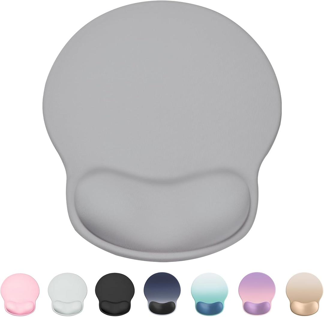 Ergonomic Mouse Pad Wrist Support, Comfortable Mouse Pad Wrist Rest, Relieve Wrist Pain Gel Mouse pad, Non-Slip Rubber Base Mousepad for Laptop, Computer, Prefect for Office & Home (Gray (9L x 10.6W inches)