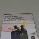 Kitchen Soap Dispenser Set, with Hand and Dish Soap, Sponge Caddy and Brush Holder 4-in-1 Kitchen Dual Soap Dispenser Set for Kitchen Sink, Bathroom - Black