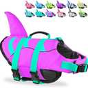 Fragralley Shark Dog Life Jacket, Easy to Put on Dog Life Vest for Swimming and Boating, Vibrant & Adjustable Dog Life Preservers for Small Medium Large Dogs, Suit to Swim, Fish, Beach, Surfing