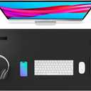 Aothia Leather Desk Pad Protector, Mouse Pad, Office Desk Mat, Non-Slip PU Leather Desk Blotter, Laptop Desk Pad, Waterproof Desk Writing Pad for Office and Home (Black, 36" x 17")