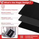 Matace 76x52 Fireproof Grease Mats for Under Outdoor Grill, Extra Large Double-Sided Fire Retardant Silicone Floor Mat for BBQ, Camping Stove, Fire Pit, Waterproof Patio & Deck Protector, Black