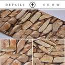 Rock Stone Wallpaper 374" X 20.8" Rustic Brick Retro Contact Paper 57 Sqft Decorative Wallpaper Wall Decoration for Bathroom Bedroom Kitchen Coffee Shops,Brown