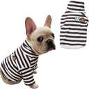 Turtleneck Dog Shirt Cute Doggie Embroidery Super Soft Dog Sweatshirt Stretchy Striped Puppy Pullover for Cats Small Medium Large Dogs (Medium, Brown Striped)