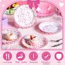 Jingmore 100 Pcs Bow Paper Plates 7'' Scalloped Bowknot Disposable Paper Plate Coquette Bow Dessert Set for Girl Bachelorette Engagement Bridal Baby Shower Birthday Table Decor(Pink)