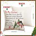 Artscope to My Sister Throw Pillow Covers 20x20 Inch Sister Christmas Birthday Gifts for Women Girls, Soft Hug Cushion Case Gifts from Sisters (Beige)