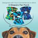 wegreeco Washable Male Dog Belly Band (Stylish Pattern)- Pack of 3 - Male Dog Belly Wrap, Dog Diapers Male (Abstract Geometrical Blue, X-Large)