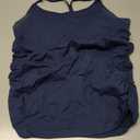 ATTRACO Women's Maternity Tank Tops with Built in Bra Seamless Y Back Side Ruched Pregnancy Tank Top (Blue, L)