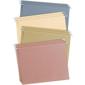 Smead Poly Plastic Hanging File Folders for Documents with Tabs, Letter Size, 0.5 Inch Expansion, File Cabinet Organizer for Filing Cabinets, Assorted Dawn Colors, 12 Pack, Office Supplies (10524)