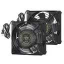 DEWENWILS 2 Pack 120V AC Fan, Waterproof Exhaust Fan 120mm, 18W 2850RPM 90CFM, DIY Cooling Fan for Refrigerator, Computer Case, Compressor Engine, Generator, UL Listed