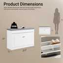 Haotian Shoe Storage Bench with Cushion, 75x51x24 cm, 1 Drawer:29.5x9.4x20"