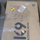 Heavy Duty Fully Collapsible Powder-Coated Aluminum Dog Crate - Medium (White) (34.6"L x 25.2"W x 28.9"H)