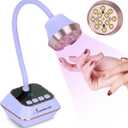 UV LED Nail Lamp for Gel Nails Polish, Flash Cure 36W Rechargeable Cordless Gooseneck Mini Nails Light, Quick Dryer with Timers Smart Sensor Ambient Lighting, Home DIY & Professional