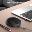 seenda Wireless Trackball Mouse, Ergonomic Bluetooth Rollerball Mouse Rechargeable, 3 Device Connection Optical Mice Adjustable DPI Thumb Control Mice Compatible for PC/Laptop/Windows/Mac - Black